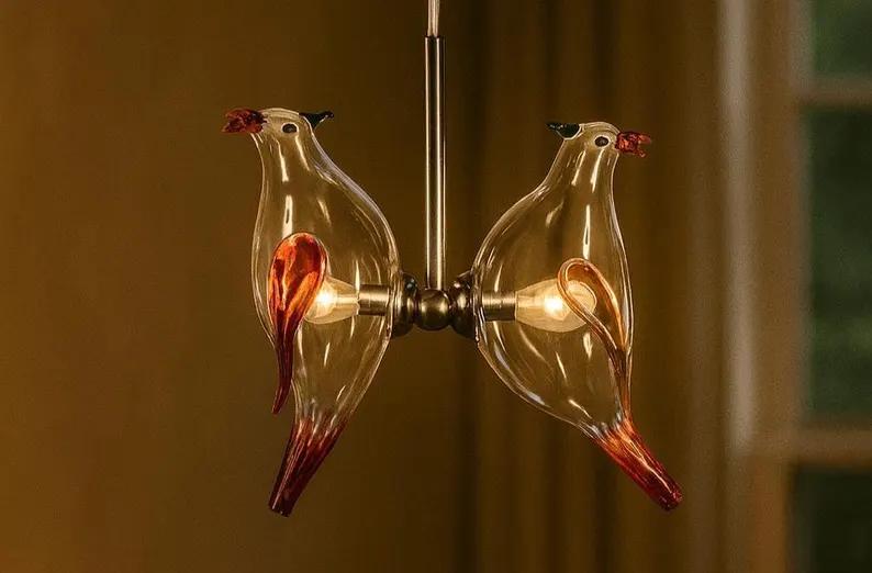 Handmade Birds Twin Hanging lamp for Dining room lights