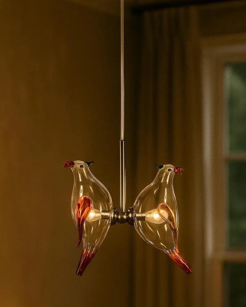 Handmade Birds Twin Hanging lamp for Dining room lights