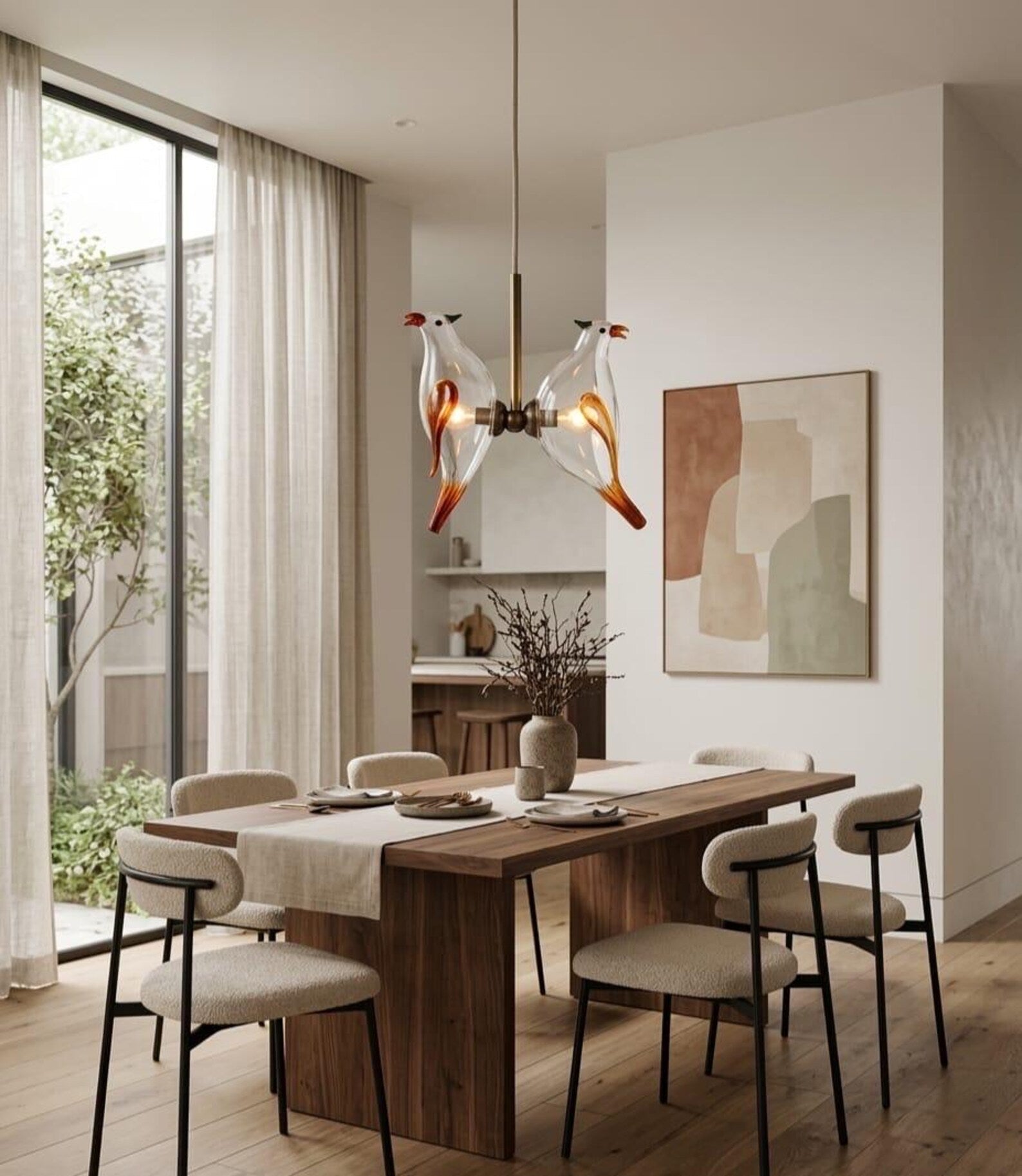 Handmade Birds Twin Hanging lamp | Les Trois Pyramides.