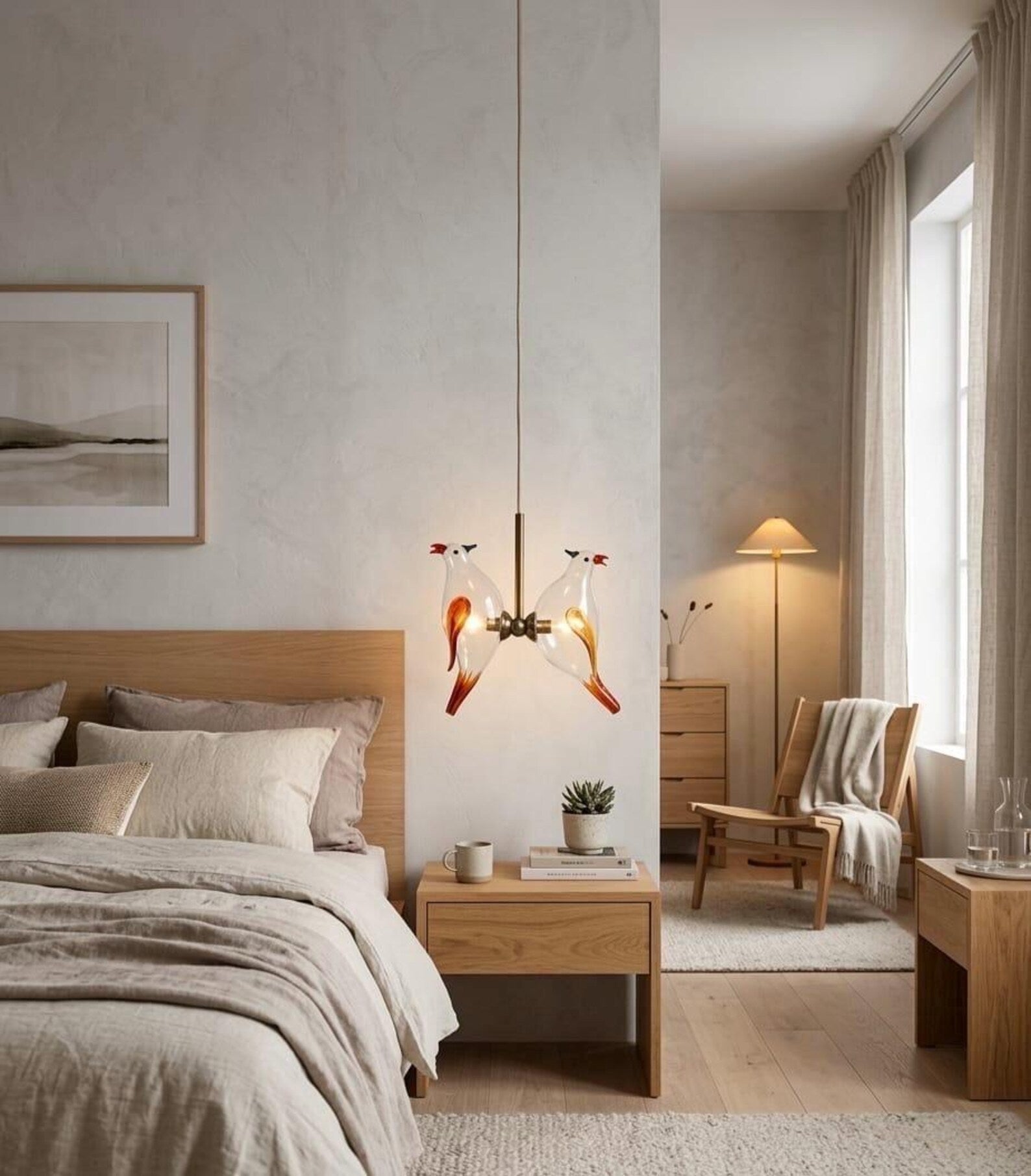 Handmade Birds Twin Hanging lamp | Les Trois Pyramides.
