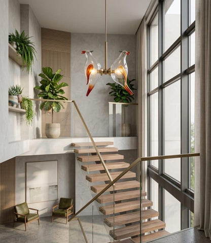 Handmade Birds Twin Hanging lamp | Les Trois Pyramides.