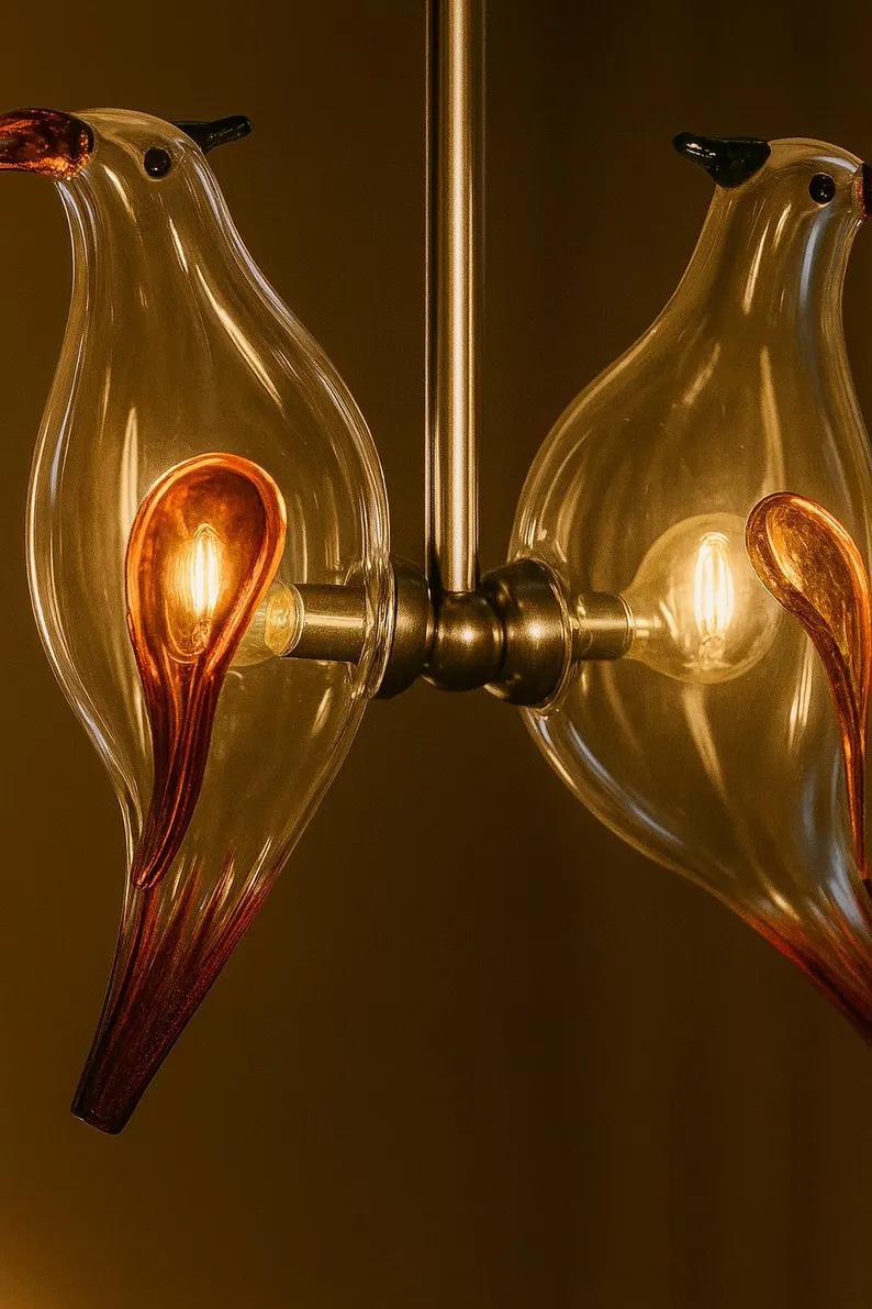 Handmade Birds Twin Hanging lamp for Dining room lights