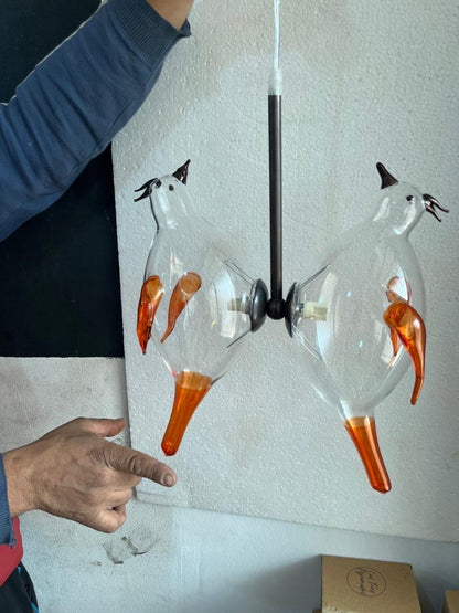 Handmade Birds Twin Hanging lamp | Les Trois Pyramides.