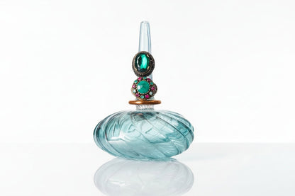 Handmade Blown Glass Ring Holder with 14K Gold Detailing