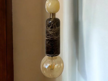 Handmade Brass finish sconce lighting with Brown Marble Gemstones