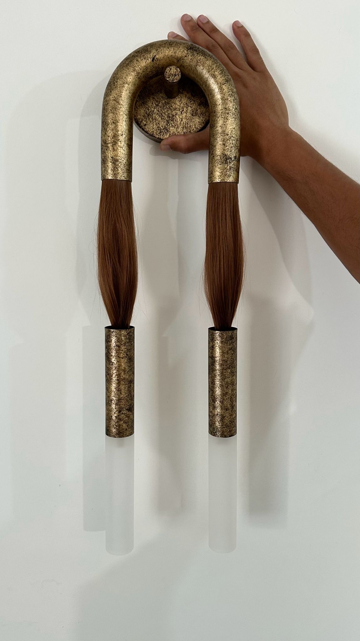 Handmade Brass & Horsehair Wall Sconce | Handmade Designer Sconce