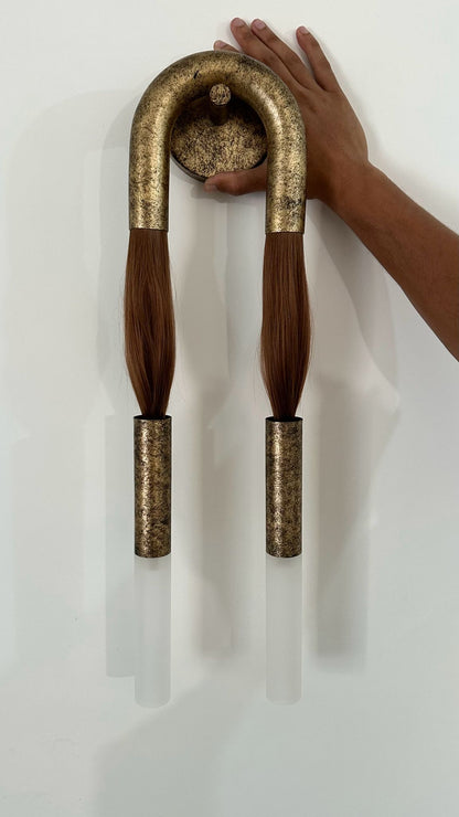 Handmade Brass & Horsehair Wall Sconce | Handmade Designer Sconce