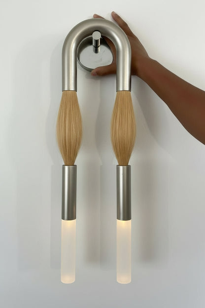 Handmade Brass & Horsehair Wall Sconce | Handmade Designer Sconce