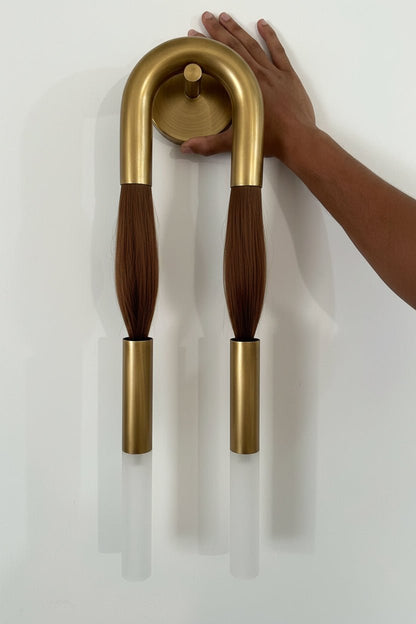 Handmade Brass & Horsehair Wall Sconce | Handmade Designer Sconce