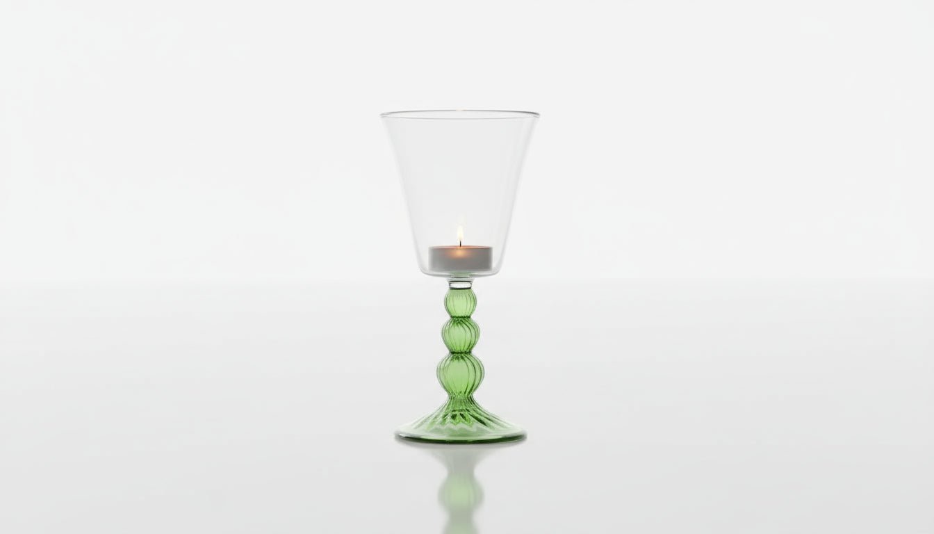 handmade Candle Holder Blown Glass