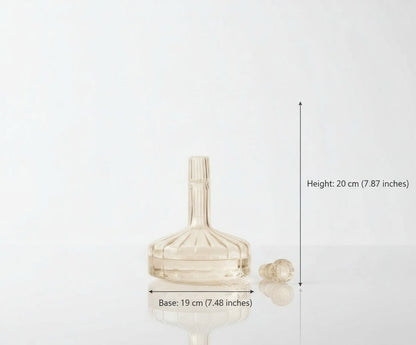 Handmade Light Beige Glass Decanter | Modern Blown Glass Bottle for Home & Bar Decor