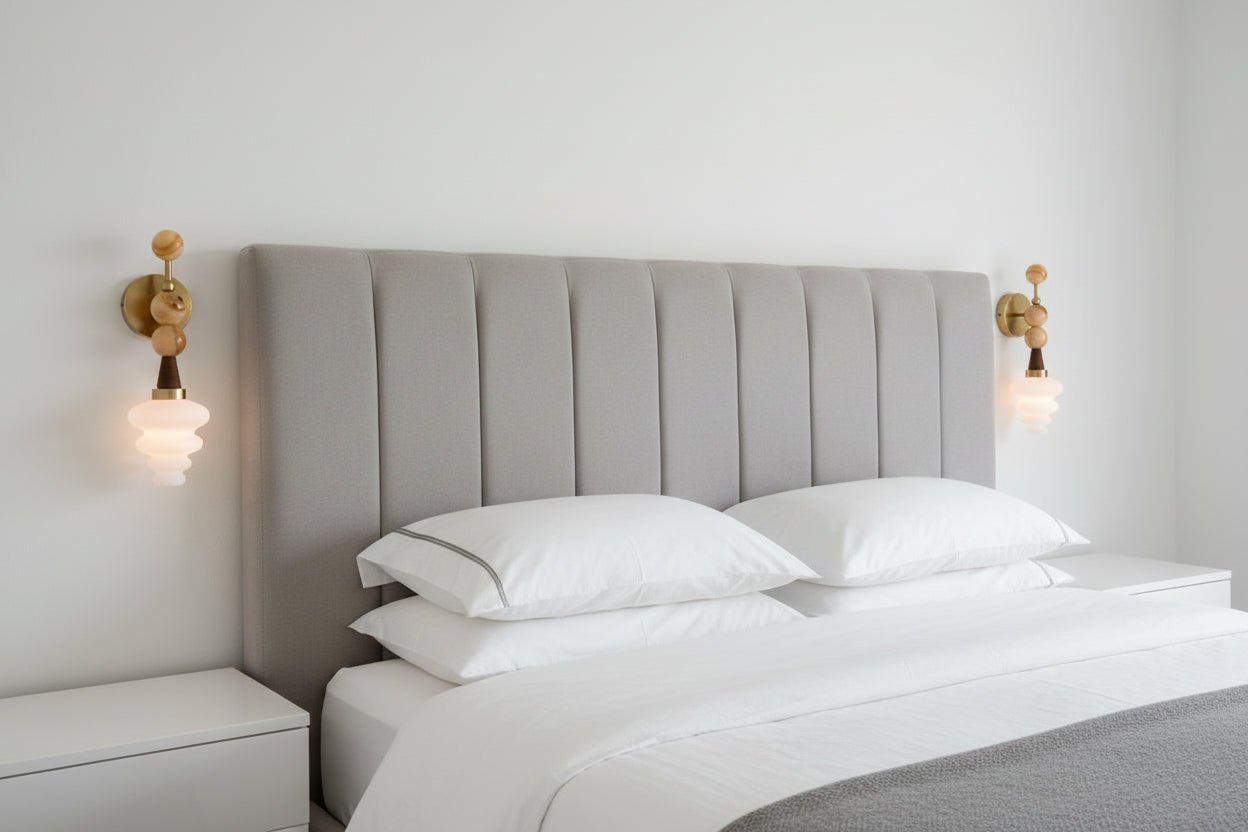 Handmade Onyx & Frosted Glass Wall Sconce with Leather – Brass Wall Light Fixture