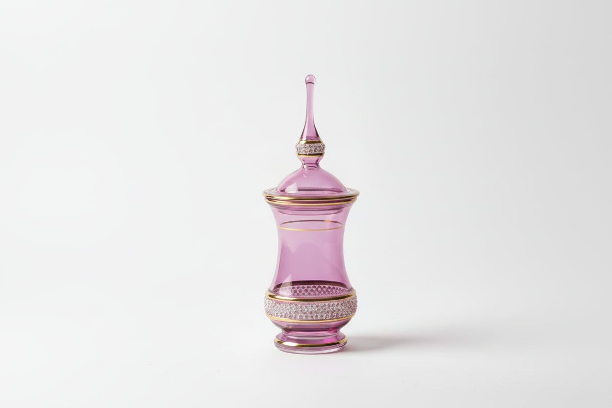 Handmade Turkish Style Glass Coffee Set – 6 Cups with Coffee and Sugar Pots