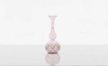 Handmade Violet Blown Glass Vase – 14K Gold Detailing | Artistic Decorative Piece