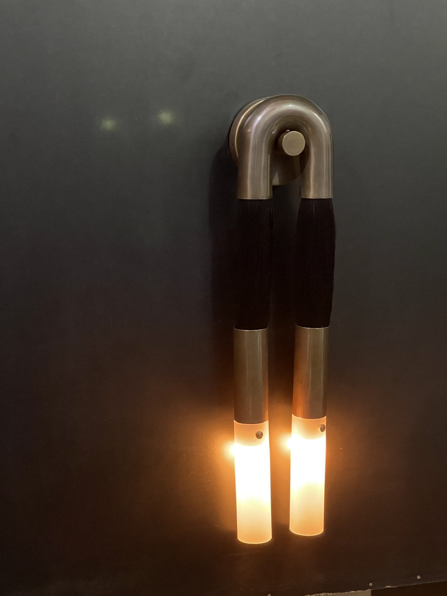 Horse shoe shaped Wall Sconce with Glass bottom tubes - Mid Century Lighting | Les Trois Pyramides