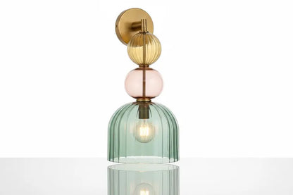 Colored Modern Glass Wall Sconce – Bedside Wall Lighting – Living Room Accent Wall Light – Hallway Entryway Décor – Boutique Hotel Wall Lamp | Les Trois Pyramides 