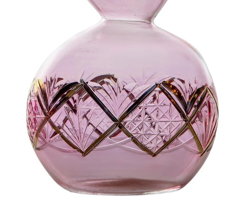 Art Deco Vase embossed with 14 K Gold , Hand blown Glassware , Blown glass vases , vintage glass vase , glass vases , vase for flowers