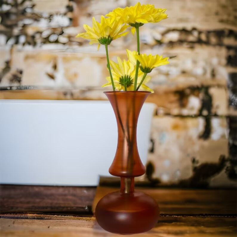 Art Deco Vase , Hand Blown Glassware , Blown Glass Vases , Vintage Glass Vase , Colored Glass Vases , Vase for Flowers , Vase Gifts - Les Trois Pyramides