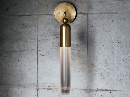 Tassel WALL SCONCE (Brass) - Frosted Cylindrical Glass