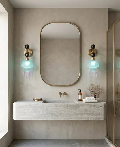 Vintage Floor Lamp Brass Glass Candelabra – Tall Unique Floor Lamp for Living Room Lighting, Handmade Standing Lamp | Les Trois Pyramides