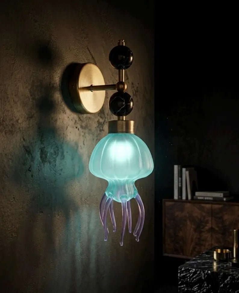 Vintage Floor Lamp Brass Glass Candelabra – Tall Unique Floor Lamp for Living Room Lighting, Handmade Standing Lamp | Les Trois Pyramides