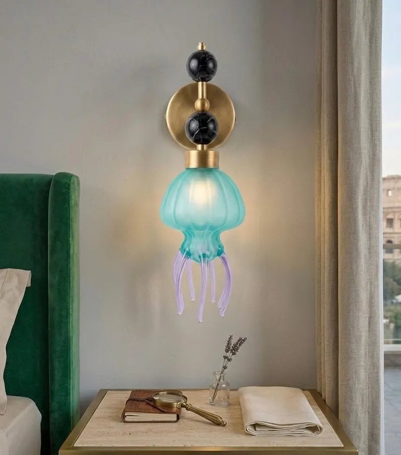 Vintage Floor Lamp Brass Glass Candelabra – Tall Unique Floor Lamp for Living Room Lighting, Handmade Standing Lamp | Les Trois Pyramides