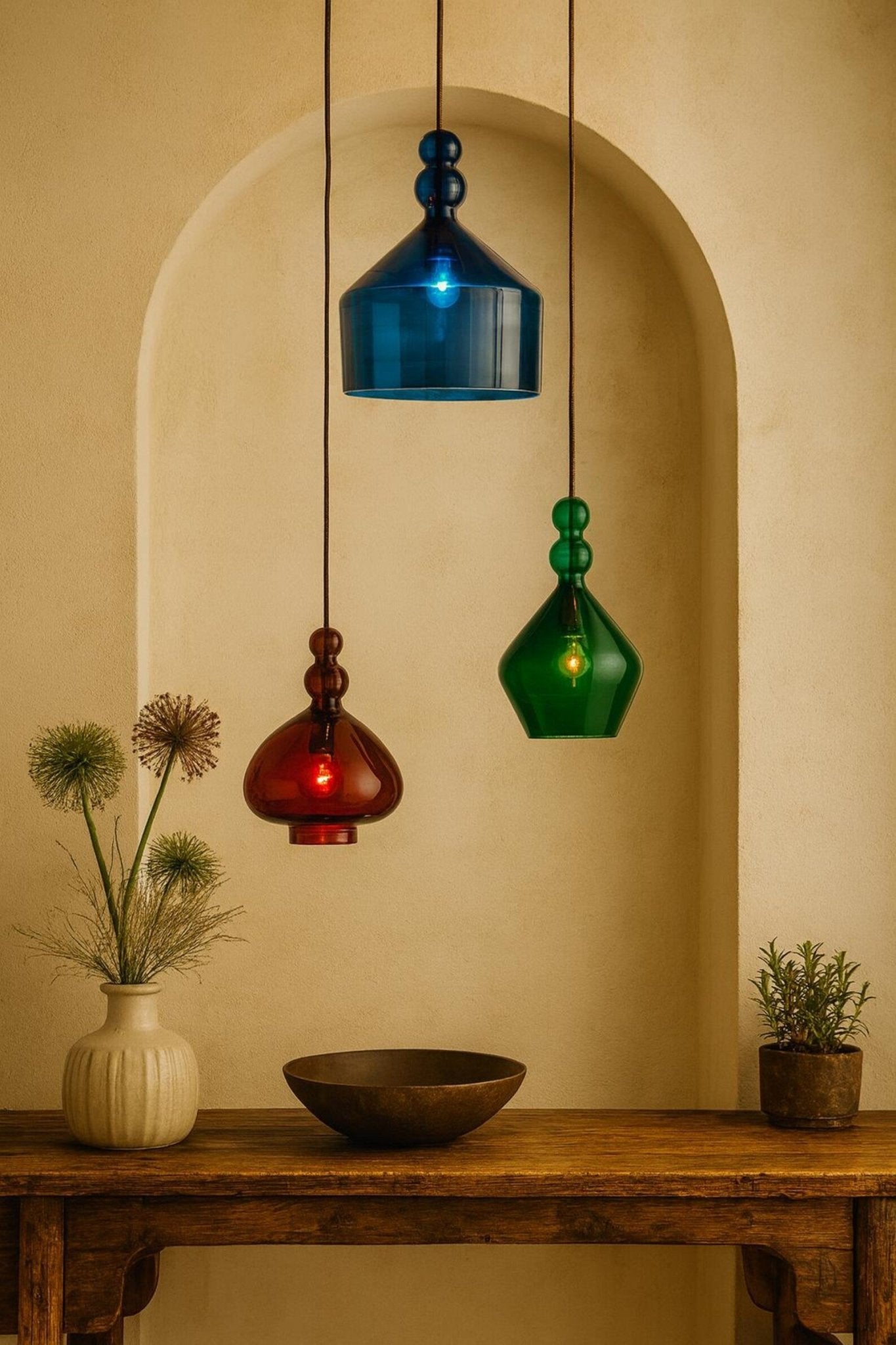 Modern Multicolored Handmade Deco Light Fixtureg Lights - Les Trois Pyramides 