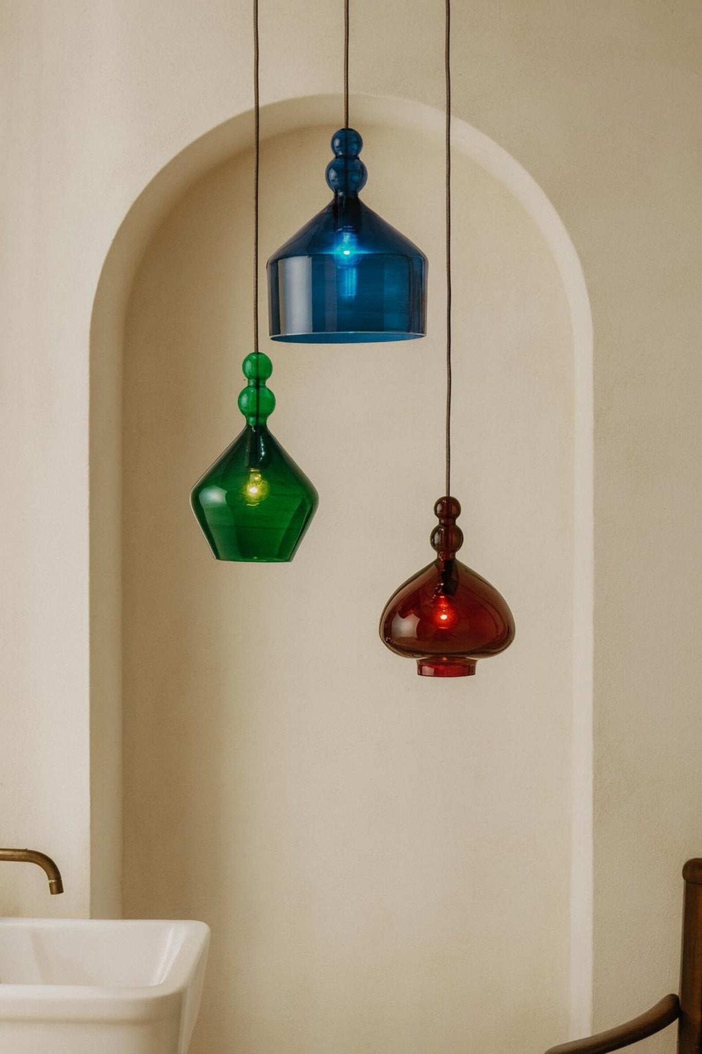 Modern Multicolored Handmade Deco Light Fixtureg Lights - Les Trois Pyramides 