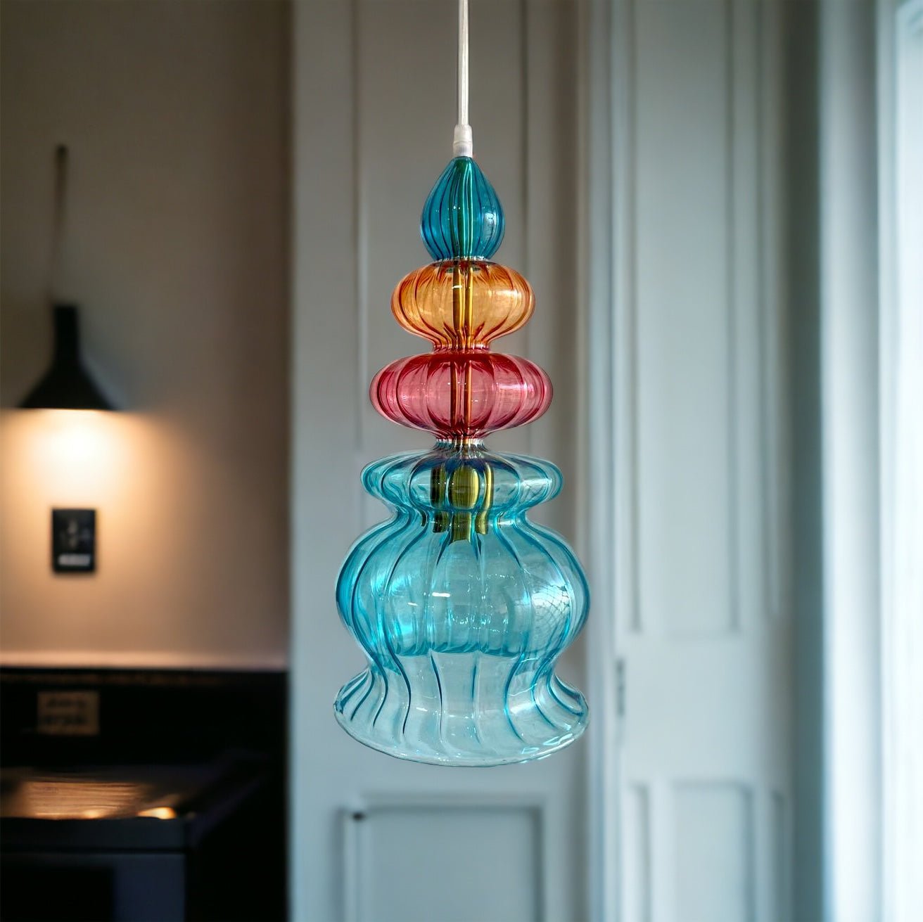 Lantern Blown Glass Pendant Light