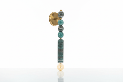 Large Handmade Brass finish sconce lighting with Marble Gemstones