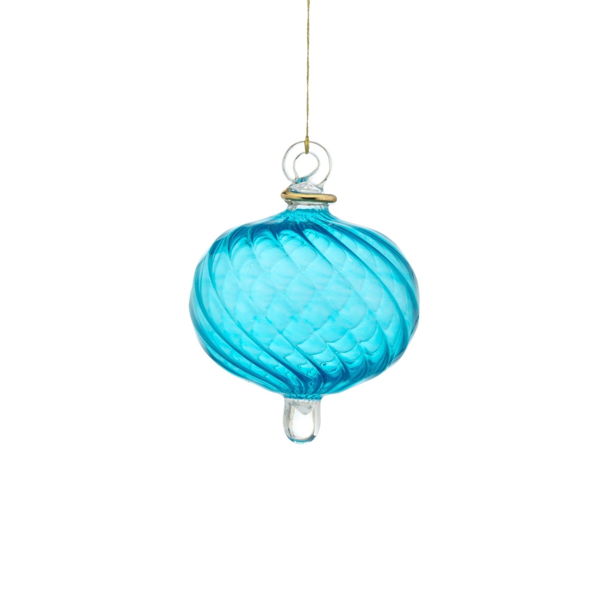 Large Ribbed Glass Tree Topper Ornament for Christmas Tree Decorations - Les Trois Pyramides