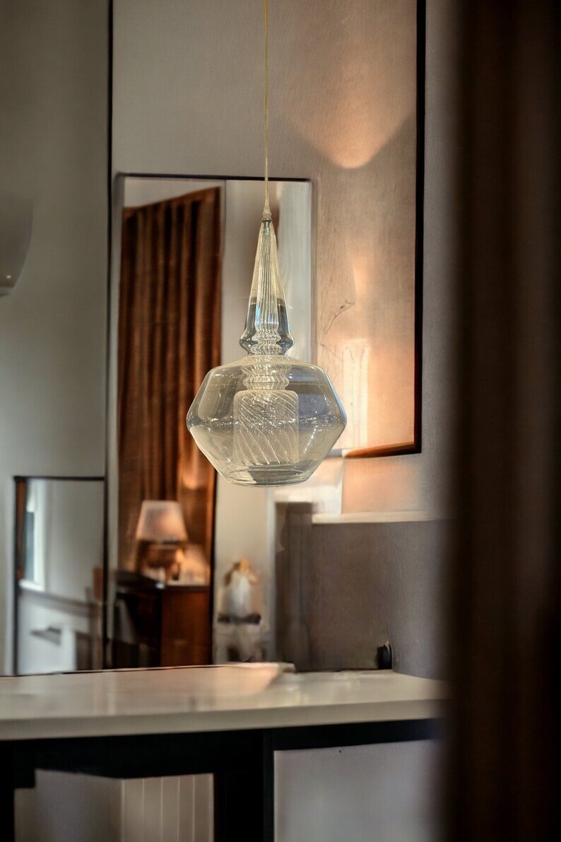 Blown Glass Pendant Light - Les Trois Pyramides