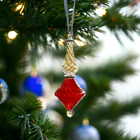 Egyptian Unique Christmas Tree Hand-Blown "Red" - Les Trois Pyramides