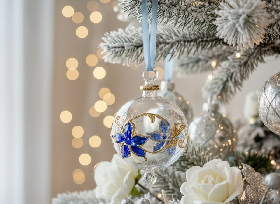 Les Trois Pyramides Hand-Blown Glass Christmas Ornament for Xmas Decorations