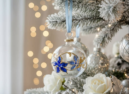 Les Trois Pyramides Hand-Blown Glass Christmas Ornament for Xmas Decorations