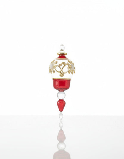 Les Trois Pyramides Red antique style Christmas ornament