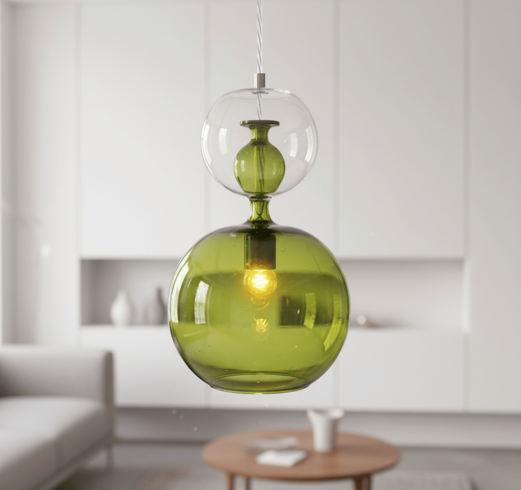 Light Green & clear Double layer pendant light