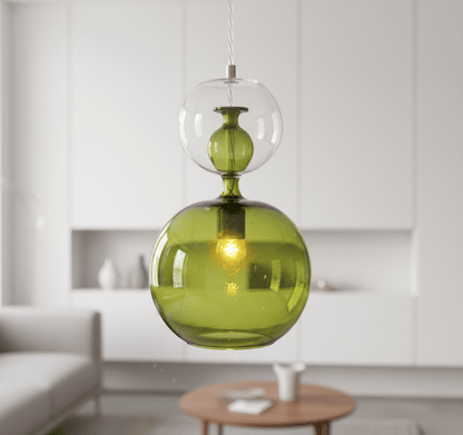 Light Green & clear Double layer pendant light