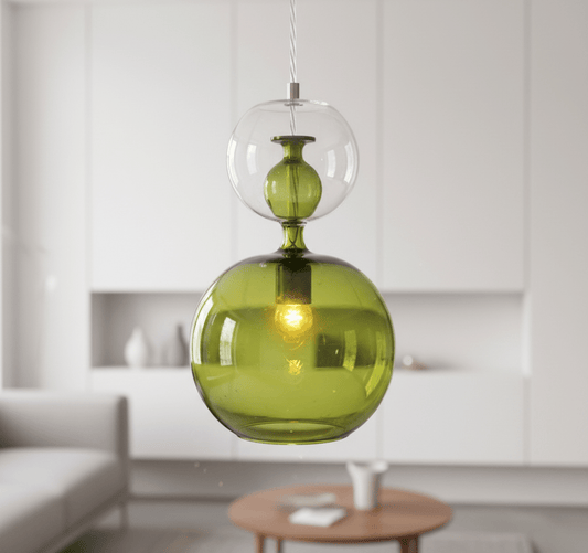Light Green & clear Double layer pendant light