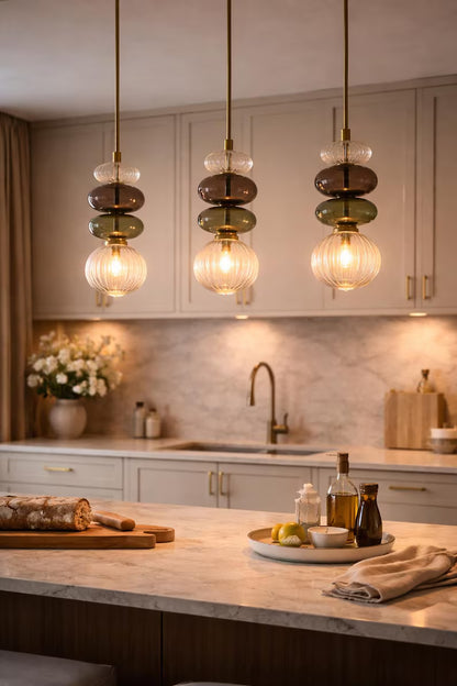 Glass Pendant Light | Hanging Lamp | Modern Pendant Lighting | Ceiling Light | Glass Hanging Light | Les Trois Pyramides
