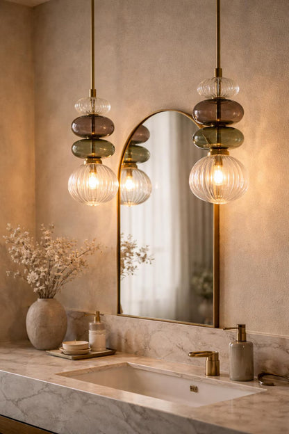 Glass Pendant Light | Hanging Lamp | Modern Pendant Lighting | Ceiling Light | Glass Hanging Light | Les Trois Pyramides
