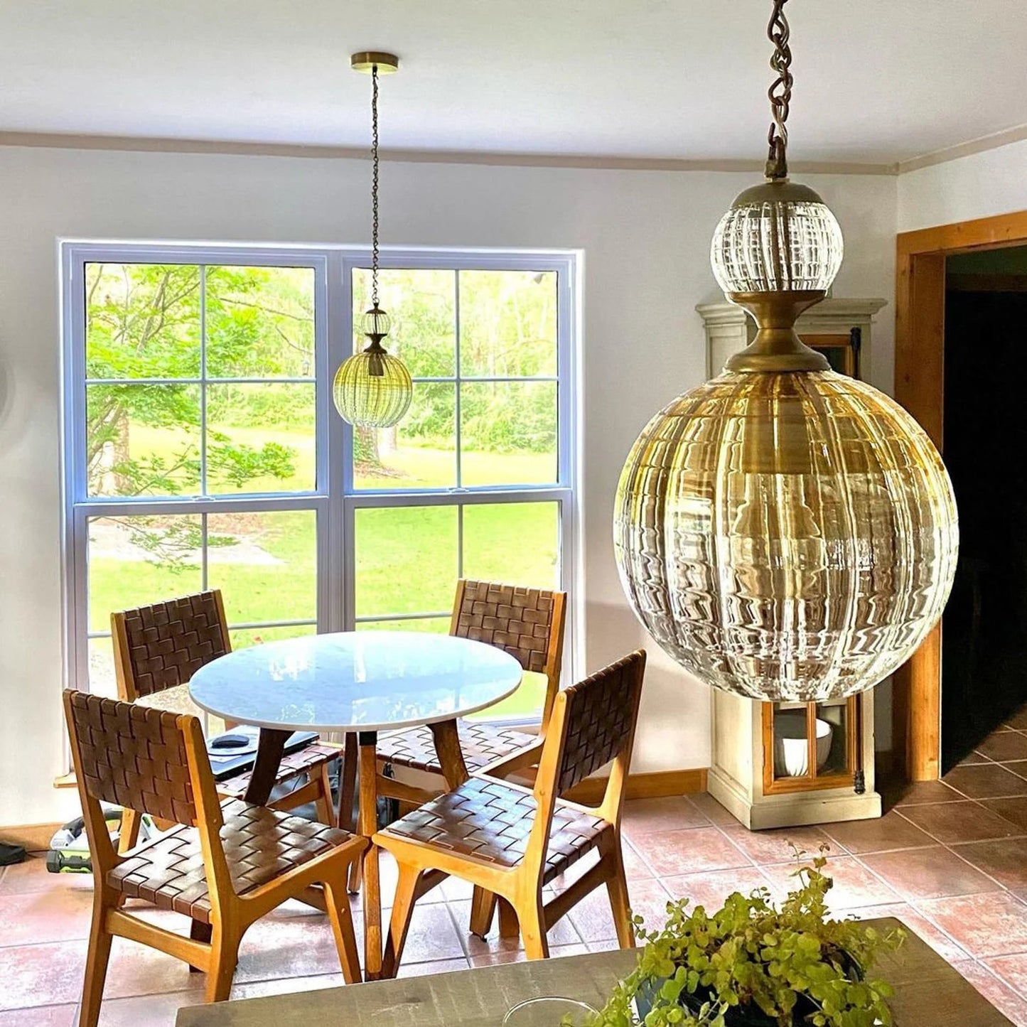 Blown Glass Pendant  for dining table- Les Trois Pyramides