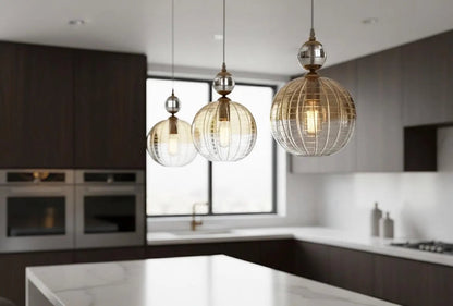 Blown Glass Pendant for kitchen - Les Trois Pyramides
