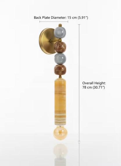 Handmade Marble Wall Sconce – Brass Base, Modern Light Fixture |  Les Trois Pyramides