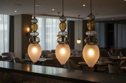 Glass Pendant Light | Mid-Century Modern Kitchen Island Lighting | Modern Hanging Lamp | Style Kitchen Island Lighting | Les Trois Pyramides