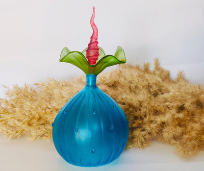 Mini Vase for Flowers , Art Deco , Hand Blown Glassware , Blown Glass Vases , Gifts , Colored Glass Vases , Vase for Flowers - Les Trois Pyramides