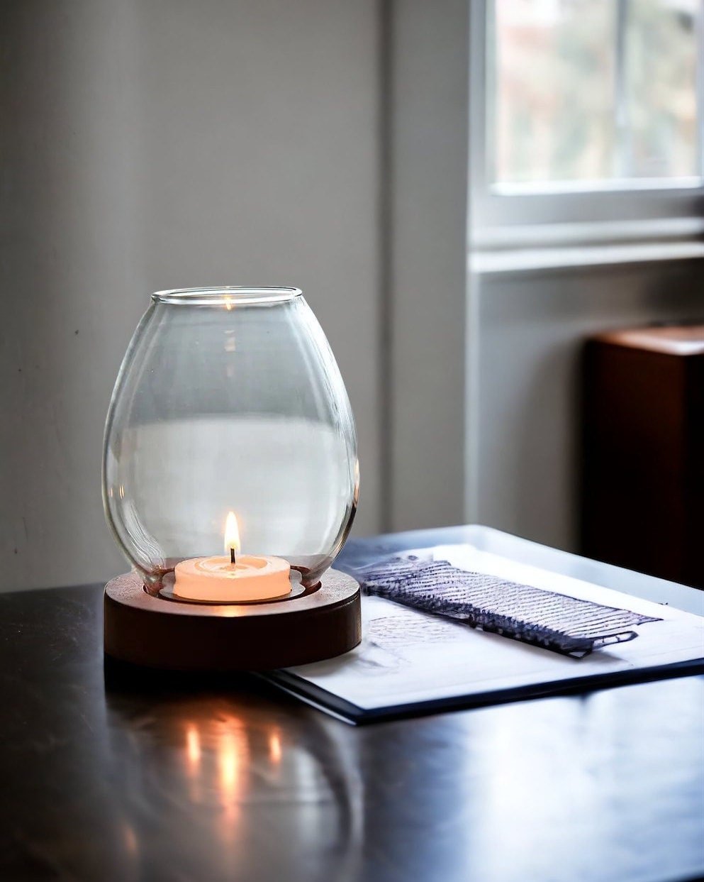 Minimalist Blown glass Candlestick Holder | Les Trois Pyramides