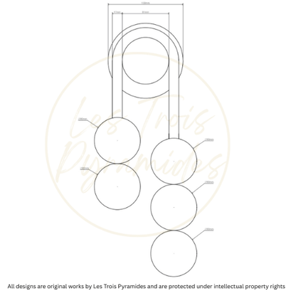 Modern Black Wall Sconce with Glass Globes | Handmade Wall Light