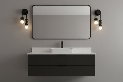 Modern Black Wall Sconce with Glass Globes | Handmade Wall Light