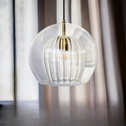 Blown Glass Light Pendant For Kitchen Decor - Les Trois Pyramides